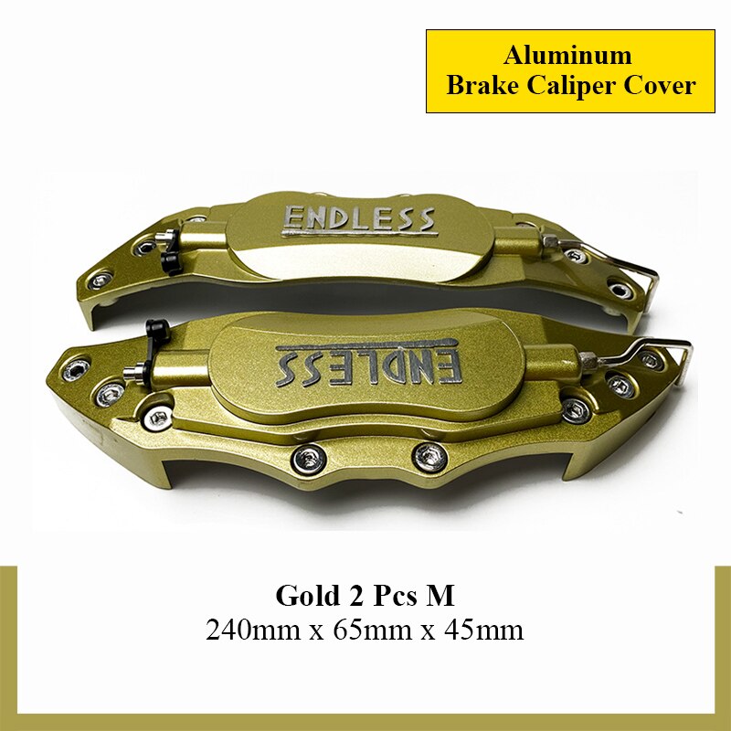 2 Stuks S/M/L Aluminium Auto 3D Disc Remklauw Covers Sticker Voor Cadillac Srx Xts Ats cts Cts Ext Coupe XT6 CT6 Auto Accessoires: 2Pcs M size Gold