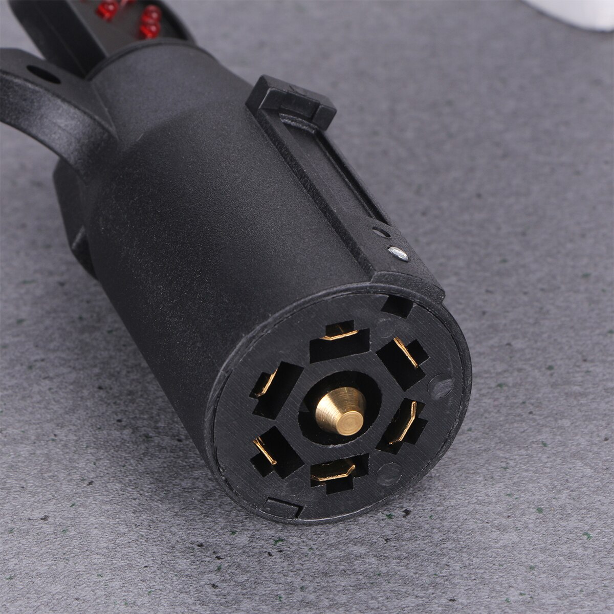 7-Way Blade Trailer Light Wiring Circuit Tester Round Adapter Pin Plug For Car RV Automobiles Trailer Car A30