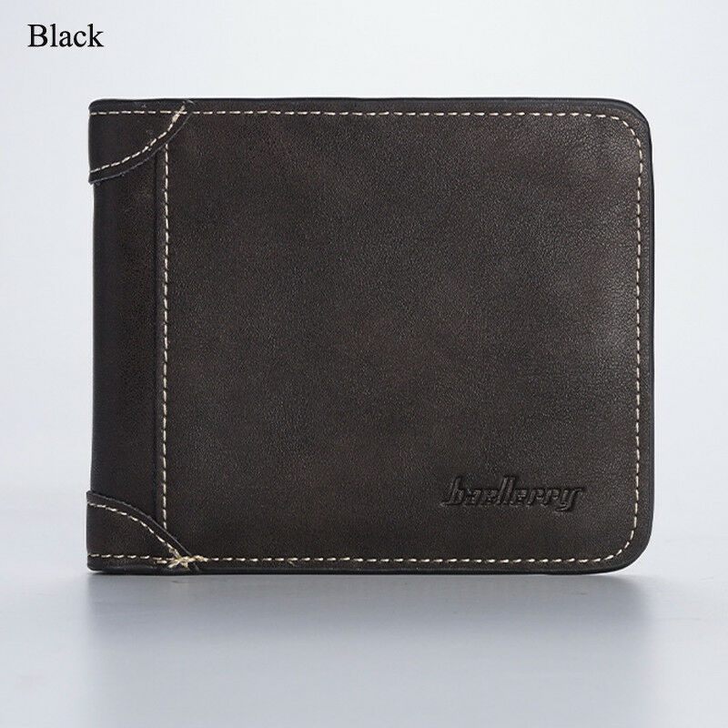 Herre afslappet tegnebog læder kort foldbar tegnebog pung 17 kreditkort indehaveren: Sort