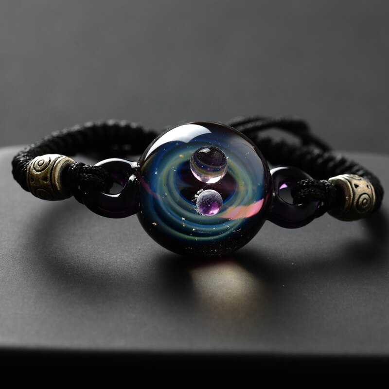 LKO-bracelet en verre Galaxy fait à la main, bijou pour couples, hommes et femmes, de saint-valentin: S5