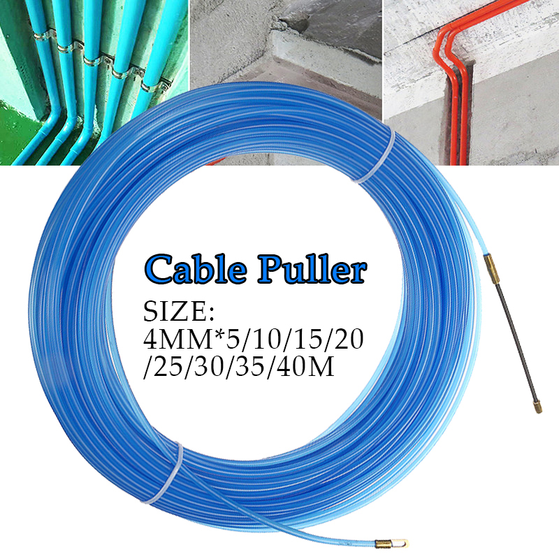 4Mm 5M-40M Duurzaam Gids Apparaat Glasvezel Elektrische Kabel Push Trekkers Nylon Duct Slang Rodder Vis tape Draad Threading Tool Aid
