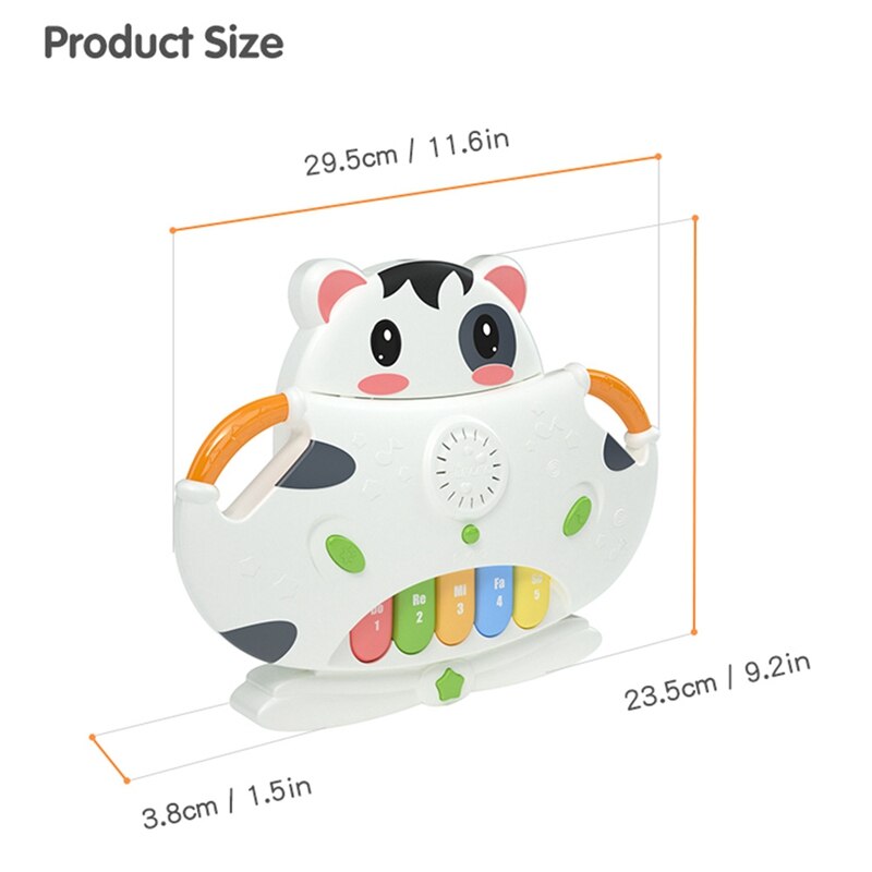 Tumama Baby Muziek Piano Kids Baby Instrumenten Peuter Speelgoed Educatief Leren Lied Koe Hamster Vorm Geometrische Blokken Sorteren (