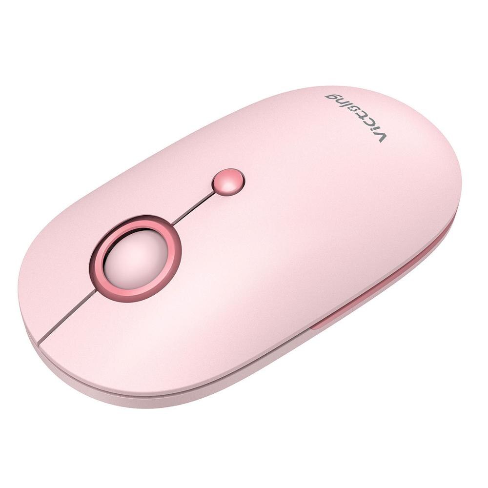 VicTsing PC288 2.4G Wireless Mouse Slient Click Computer Mice with 5 Level Adjustable DPI Mini Optical Mouse for PC Laptop MAC: Pink Mouse