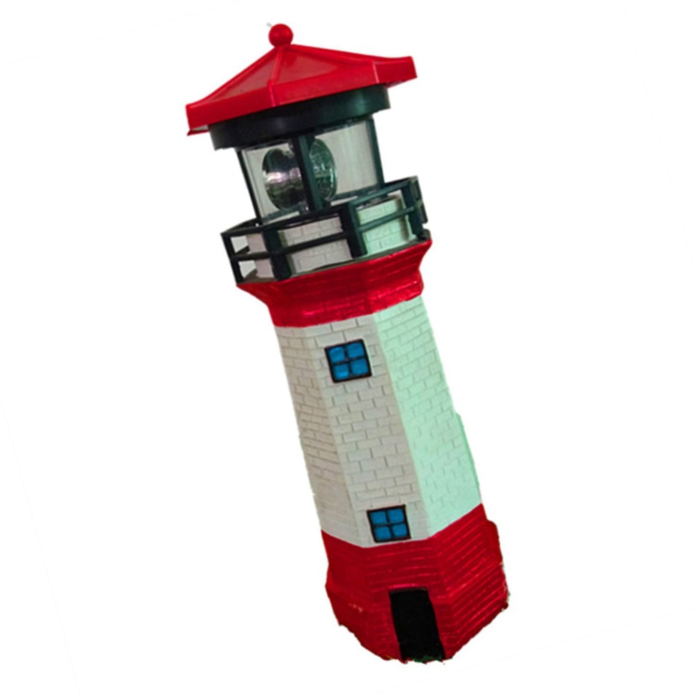 Solar Garden Lighthouse Outdoor Yard Decoration Decorative And Durable Led Lighthouse Rotating Solar Lights