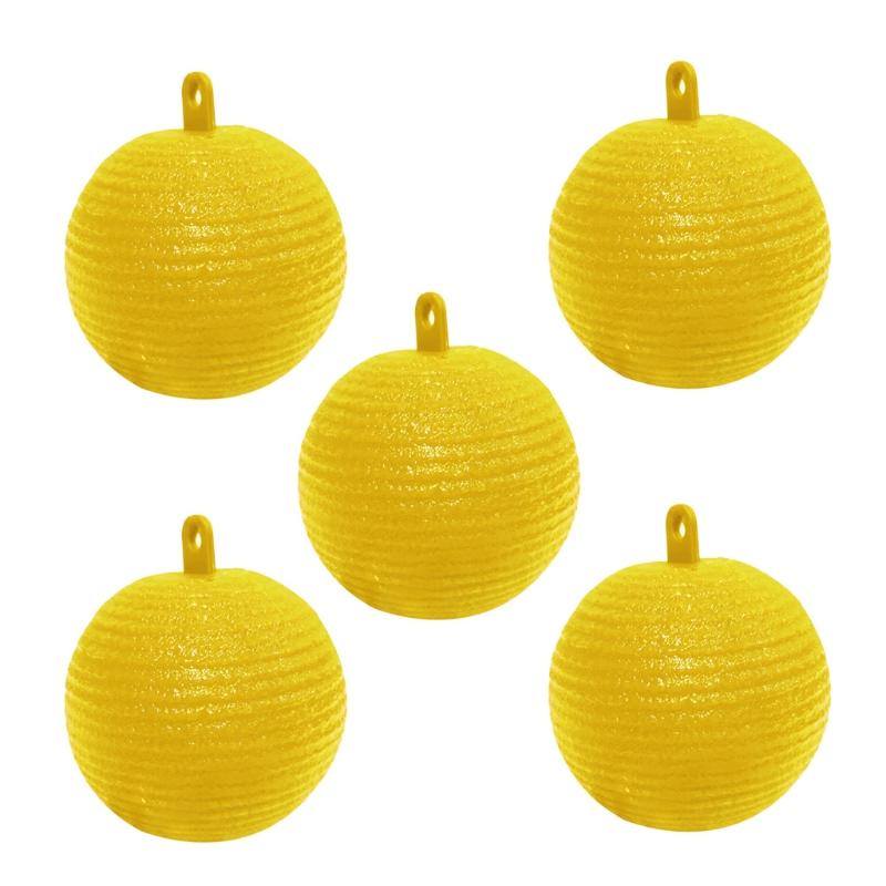 5 Pièces Suspendu Mouche Piège Boule Fruits Attrape Mouche Piège Collant Guêpe Insectes Tueur P31E: Yellow