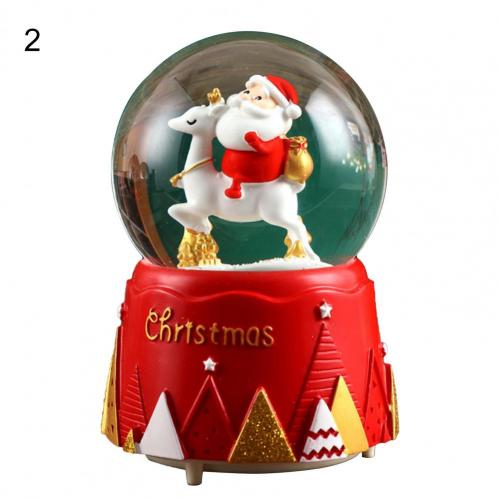 Music Snow Globe Glowing Crafts Snow Globe Display Lovely Decorative Santa Claus Statue Music Snow Globe Ornament:  M 2