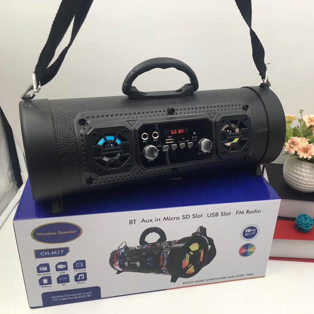 M17 Outdoor Draagbare Vat Speaker Draadloze Subwoofer Plastic Knop Aanpassing Card Radio Call Functie