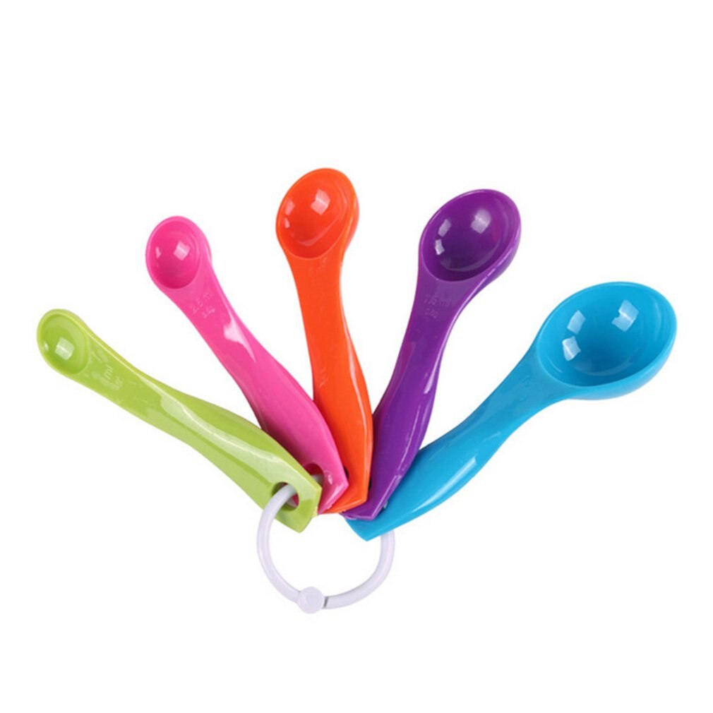 5 pz/set in plastica colorata cucina misurini manico ergonomico zucchero torta cottura cucchiaio famiglia misurino