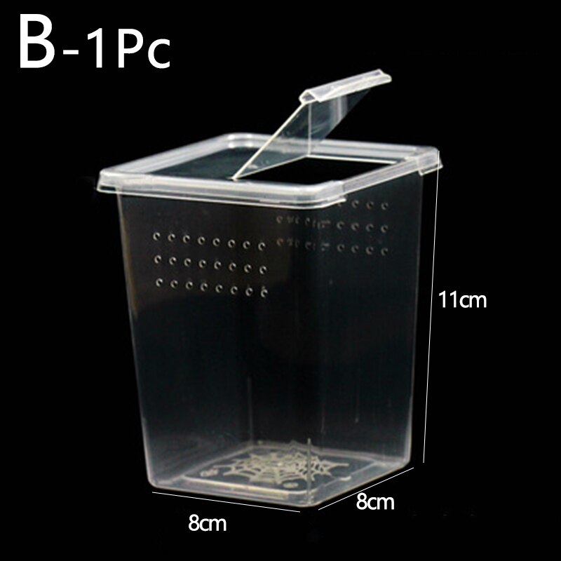 1pc karmienie akryl skrzynka gad klatka szybowa wylęganie pojemnik wychowanie czołg dla jaszczurki Terrarium żółw pająk chrząszcz owad Dom: B