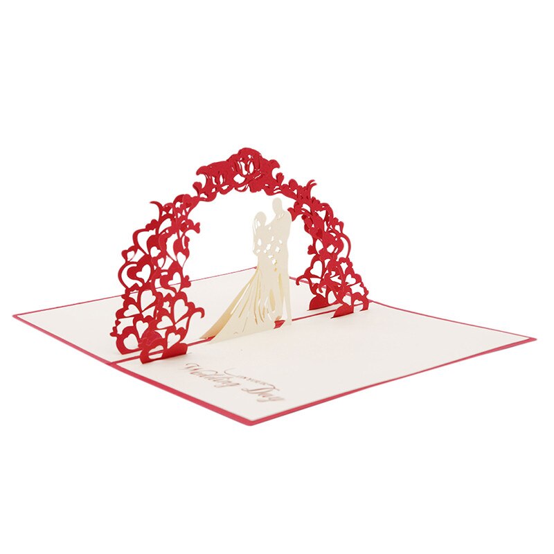 Wedding Greeting Card 3D Popular Up Cards Paper Craft Greeting Cards Invitations Valentine Lover Love Romantic Birthday Card