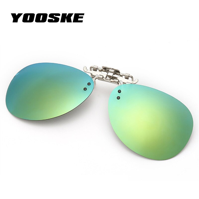 Yooske Frameless Pilot Polarized Sunglasses Men Clip On Sunglass Women Flip Up Myopia Eyeglasses 