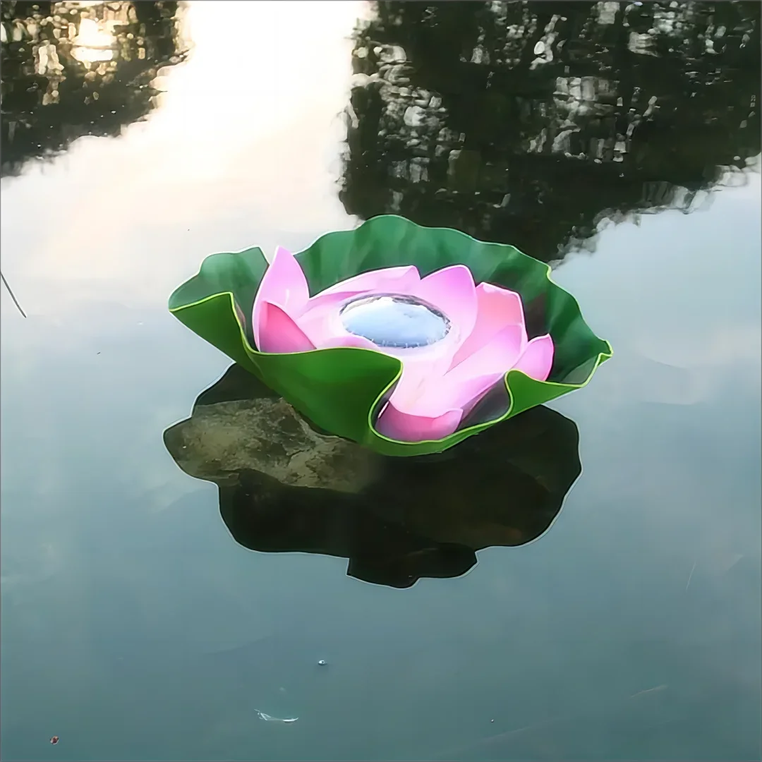 Solar Schwimmende Lotus Licht Wasserdichte LED Nachtlicht Festliche Wunsch Lampe Für Teich Pool Garten Aquarium Dekoration Lieferungen: Pink