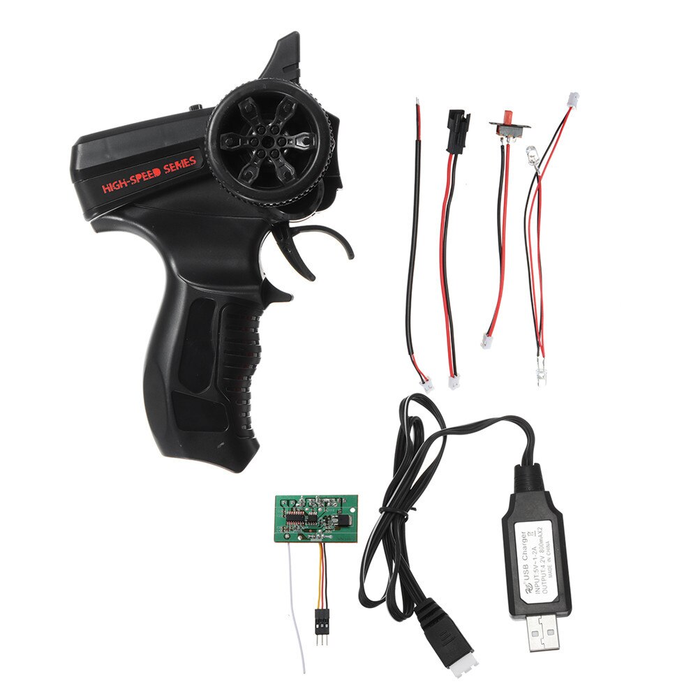 8PCS WPL B36 B24 B16 C24 1/16 Rc Car Parts Transmitter Receiver Board Battery USB Cable Wires Set Spare Parts Accessories: Without Battery