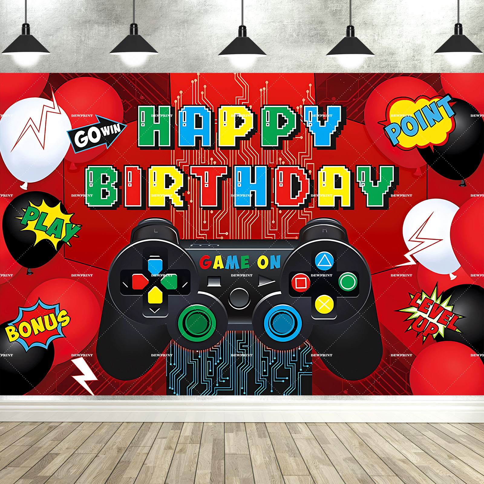 Fondo de feliz cumpleaños, cartel para niños y niñas, globos coloridos para de cumpleaños, carteles de pared, suministros de decoración para pasteles de fondo: PEACOCK BLUE / 150 * 300