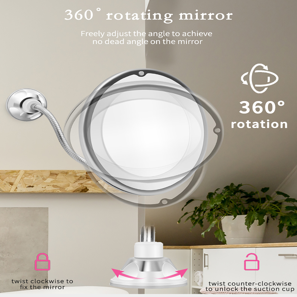 LED Makeup Mirror with LED Lighted Vanity Mirrors Magnifying Mirror Flexible Barber Miroir Shaving Mirrors Cosmetic Mirror