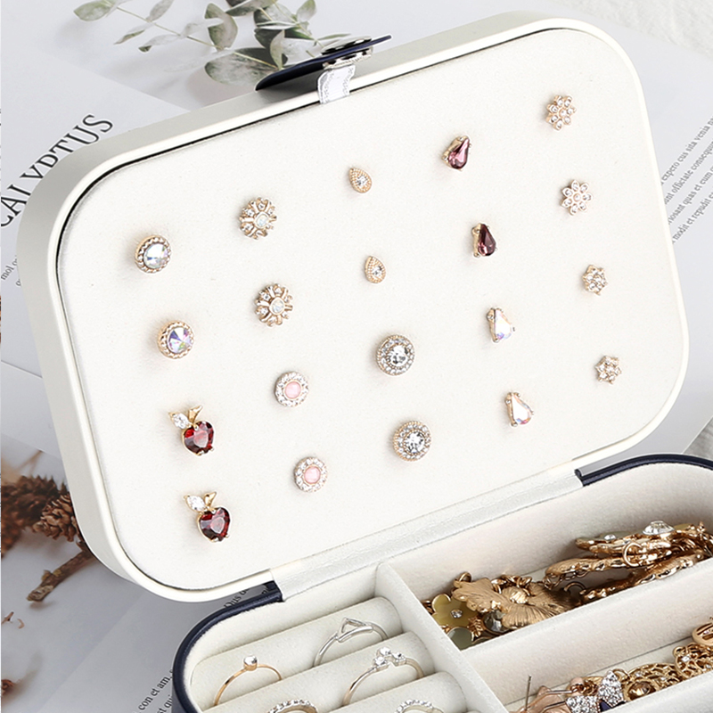 Boîte à bijoux avec miroir bijoux cercueil Portable maquillage organisateur beauté voyage boîte Bracele porte-collier emballage