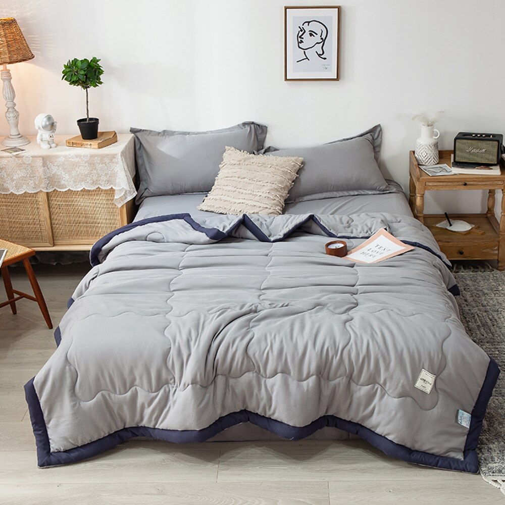 Grøn sommer sommer dyner sengetøj tæppe tegneserie dyne sengebetræk quiltning boligtekstiler velegnet til voksne børn: 01. grå / 200 x 230cm