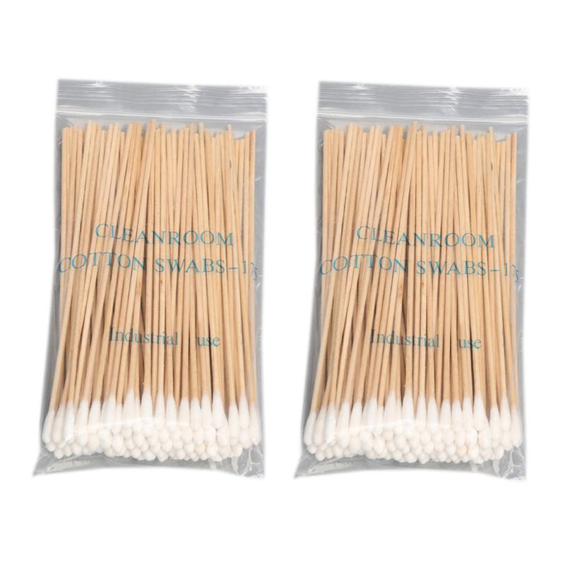 200Pcs 15CM Long Wooden Handle Cotton Swab Single-Head Q-Tips Ear Nose Cleaning Sterile Sticks Makeup Applicator Remove Tool