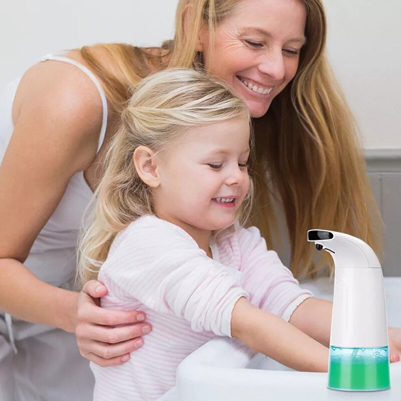Dispensador de jabón líquido inteligente de 250ml Dispositivo de lavado de manos con Sensor infrarrojo de espuma de inducción sin contacto automático