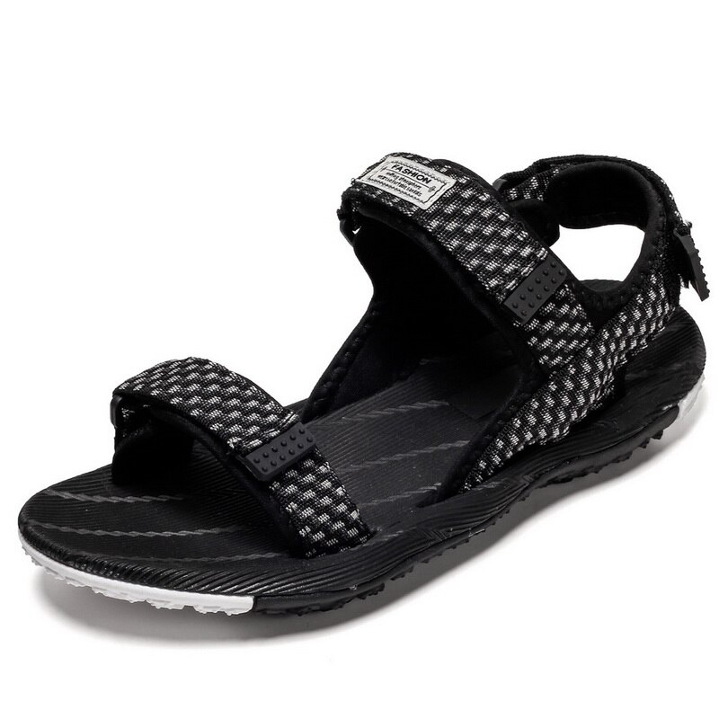 Masculina sandal storlek lättvikts sandalet promenader manlig sneaker för romersk vandring sko gladiator klänning sandles hollow slip män: Svart / 44