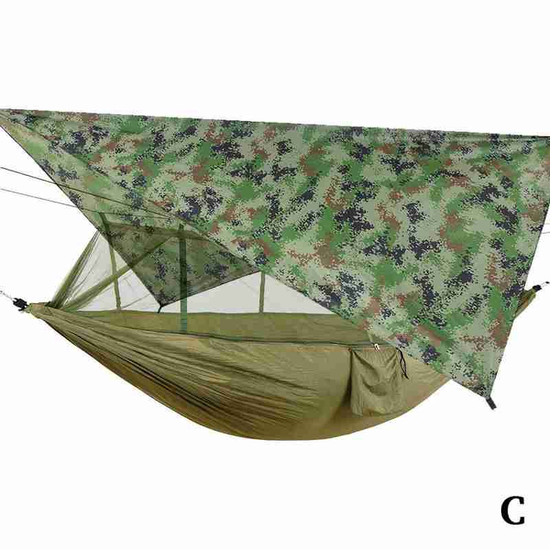 Camping-hängematte mit sonnendach und moskitonetz für den außenbereich, outdoor-camping-schaukel-hängematte,  m9- in- 8 -aufhängung: C