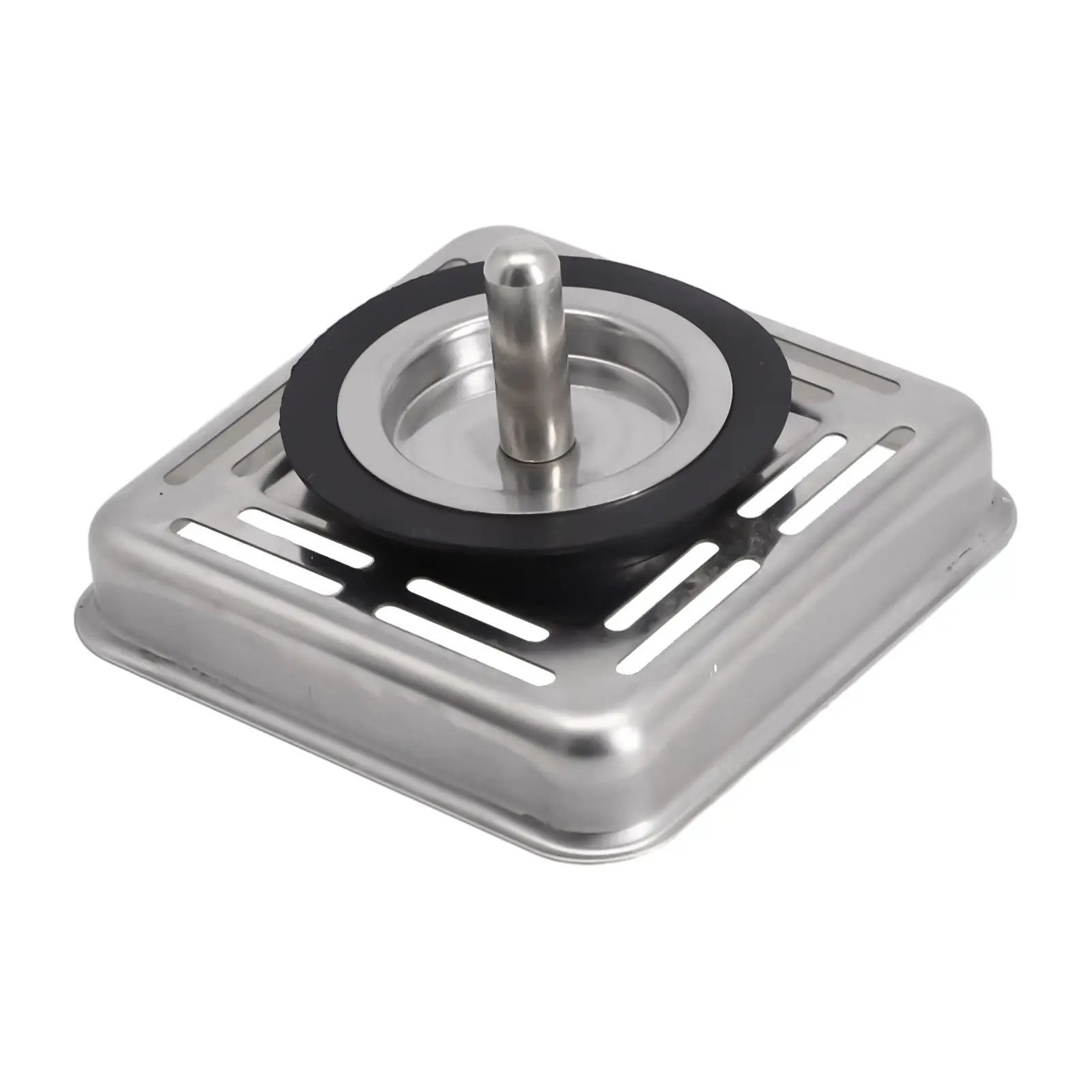 Square Stainless Steel Kitchen Sink Strainer Drainer Post Stopper Waste Plug Waste Plug Sink Filter Basin Sink Drain