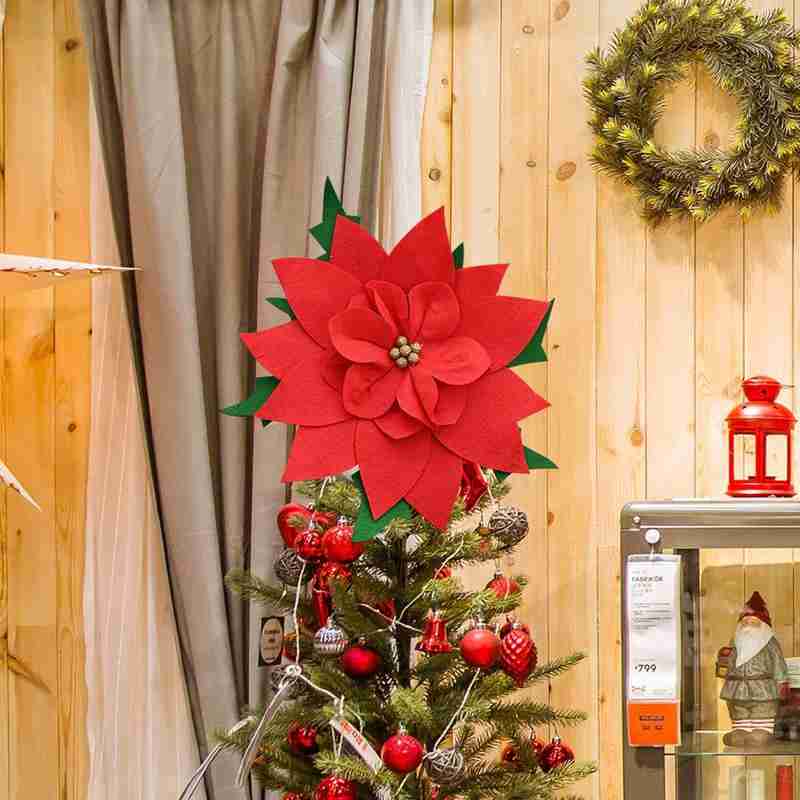1Pc Grote Rode Bloem Kerstboom Top Ornamenten Kerstboom Hanger Familie Party Christmas Decorations