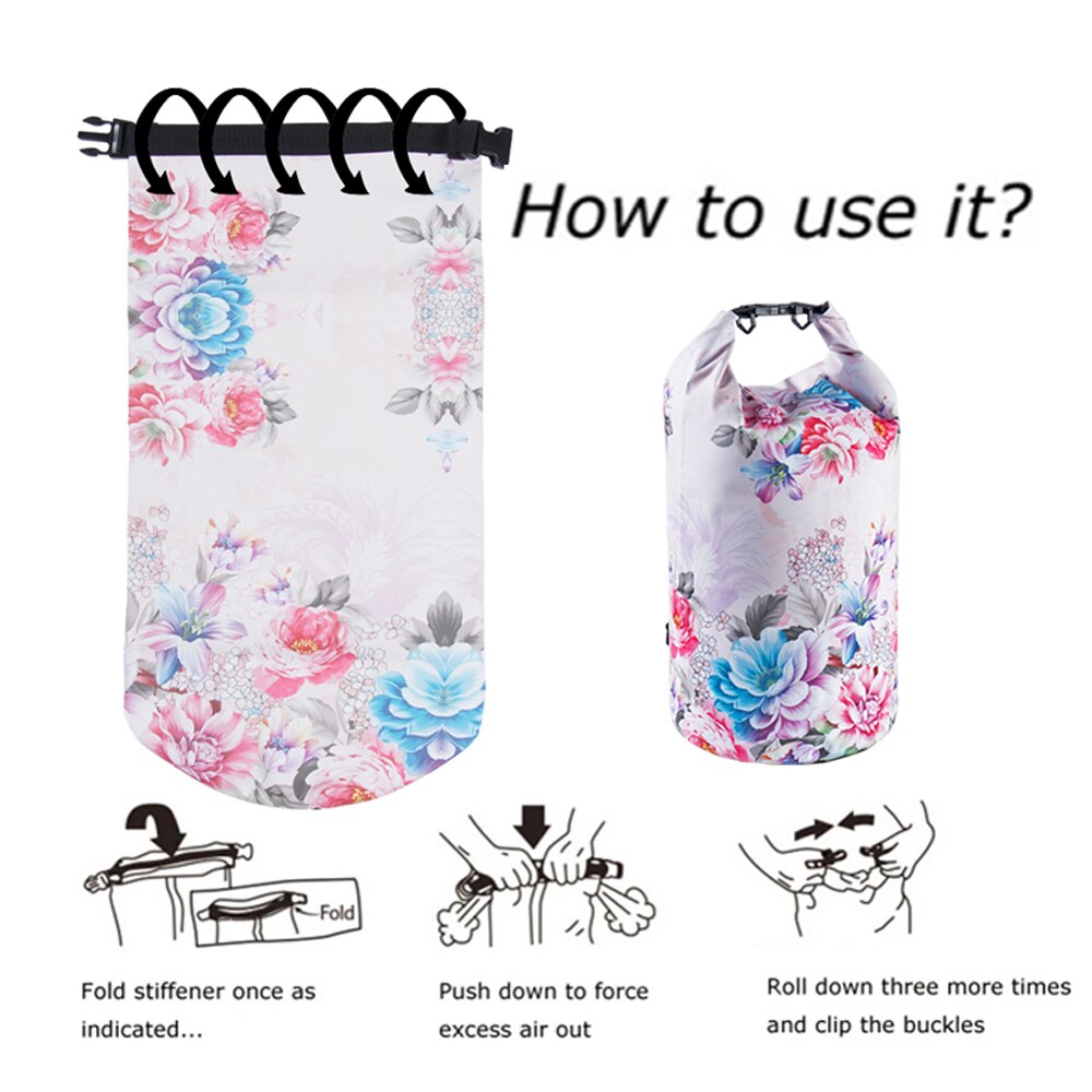 PVC Waterproof Bag 5L 10L 20L Outdoor swimming Bag Diving Compression Storage Dry Bag For Man Women Kayaking backpack