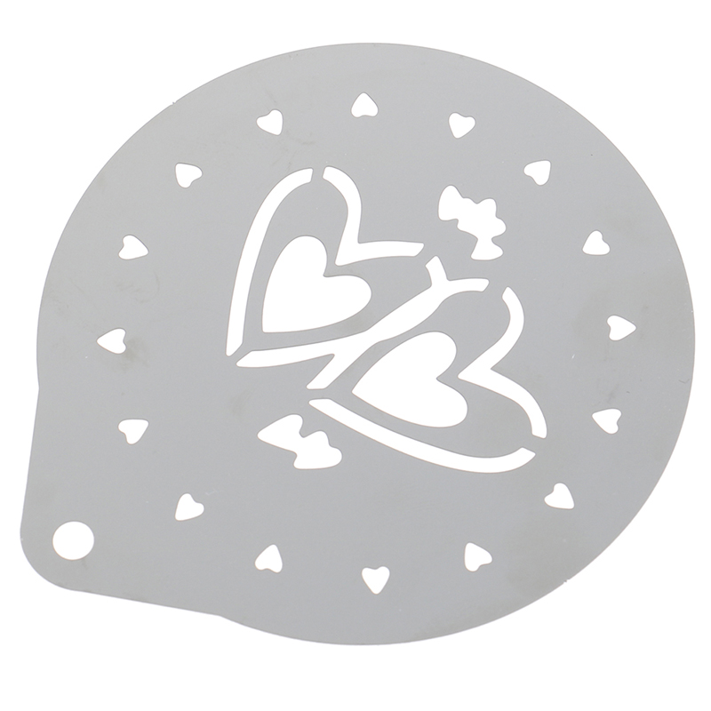 Two hearts Stainless Steel Metal Chocolate Coffee Art Mould Coffee Stencils Love