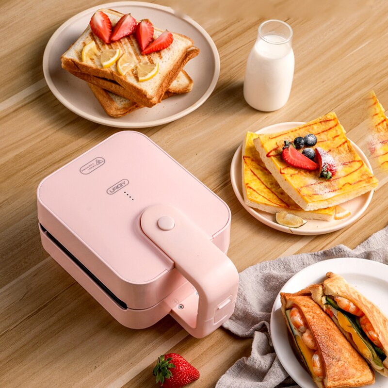 220V máquina de Waffle Sanduicheira Torradeira Cozimento Elétrica Multifuncional Máquina de Café Da Manhã Panqueca Sandwichera Aquecimento Lateral Dobro