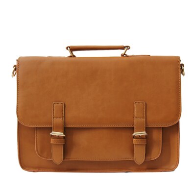 Engelse vintage dames aktetas met 3 manieren om te studeren: Bruin
