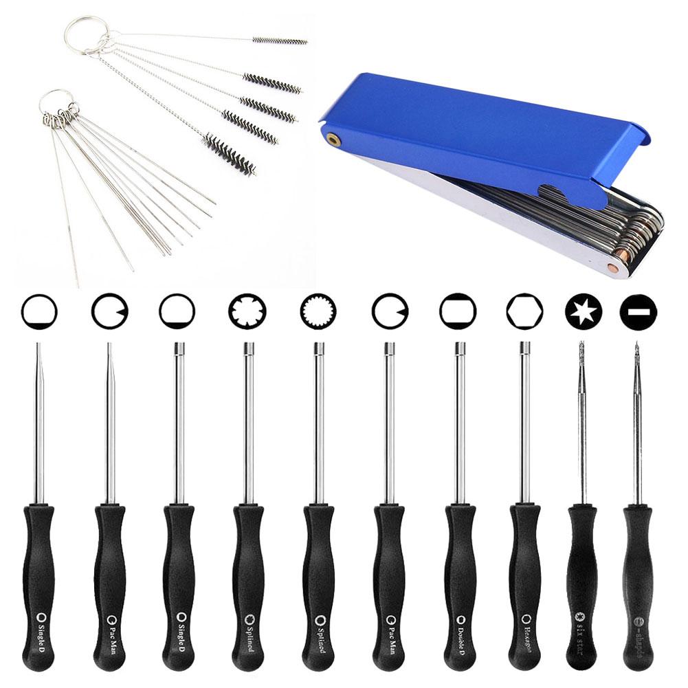 Tune Up Carburetor Adjusting Screwdriver Tool Kit With Carb Cleaning Needles Brushes For Walbro Zama Ryobi Stihl: Default Title
