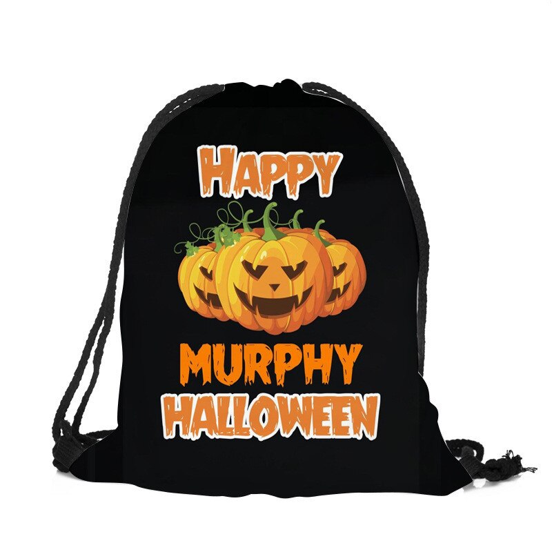 3d print halloween trekkoordtas schattige katten pompoen vleermuis trekkoord rugzak unisex mannen en vrouwen casual reizen dagelijkse tassen: A10