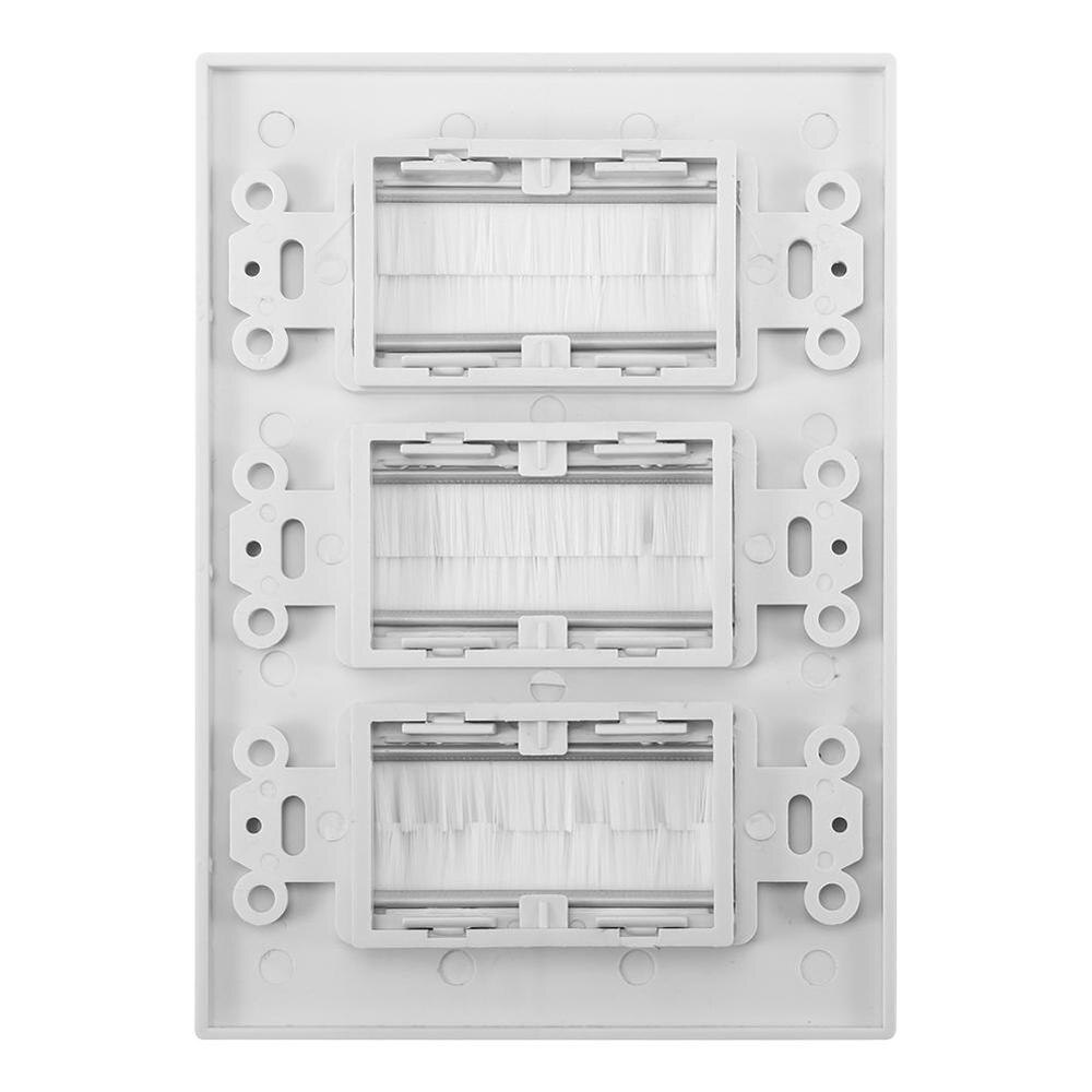 Placa de pared antipolvo para cepillos, Cable de montaje en pared, inserto de paso para cables de una sola banda, correa de acceso, enchufe de pared