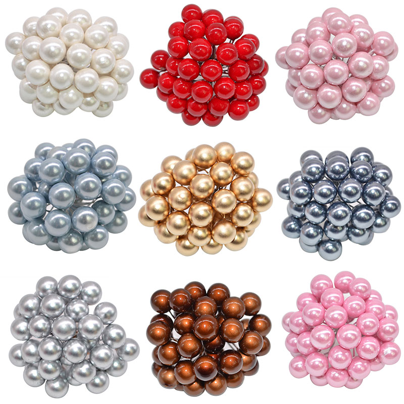100 st/lot 12mm pärla plast ståndare konstgjord blomma små bär körsbär för bröllop jul tårta låda kransar dekoration