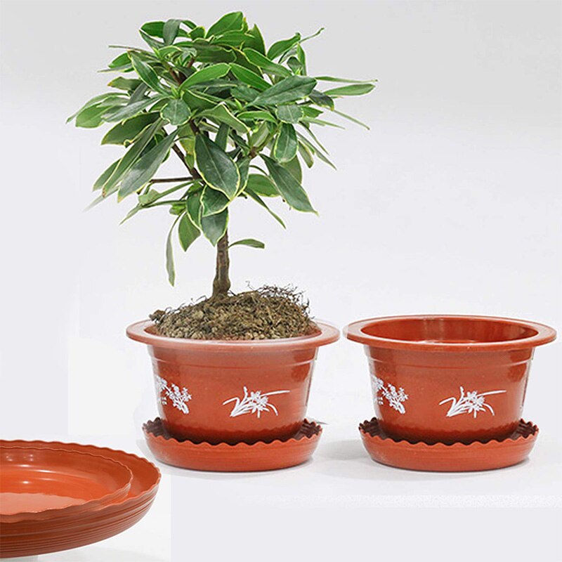 Plantenschotel 8 inch plastic bloempot druppelbakken voor binnen- en buitenplanten bloempot rond  (10 stuks)