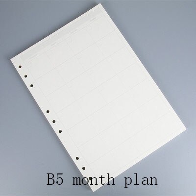 A4 B5 45 sheets monthly/weekly/TO DO filofax paper, planner papers refills, A4 Engineering drawing paper: B5 Month plan