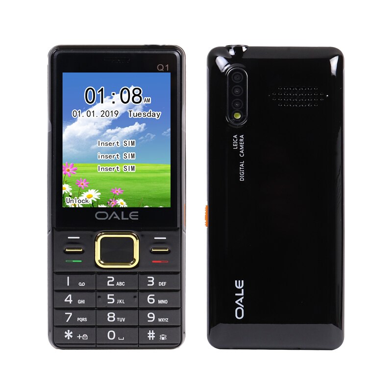 2.8 " skjerm tre sim telefon russisk tastatur nøkkel gsm telefoner mobiltelefon billig telefon kina mobiltelefoner original h-mobile  q1
