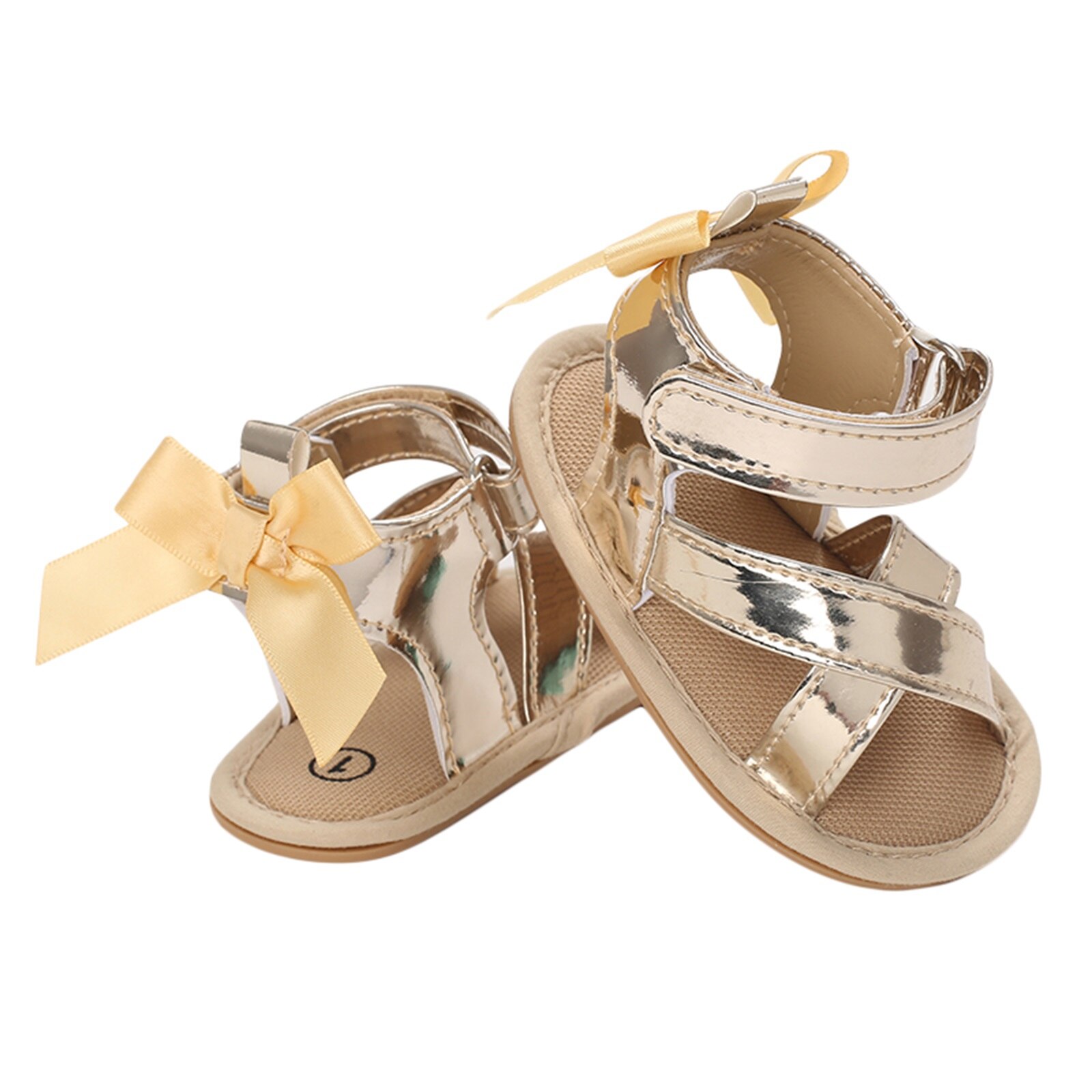 Sandalen für babys (mädchen), rutschfest, für zuhause, mit farbigem leder-Patchwork, Ideal für Strand, freizeit und partys, ab 0-18 monaten