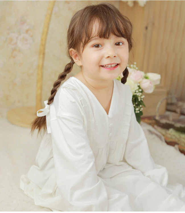 Camisones Vintage de princesa para niños y niñas, ropa de dormir holgada con cuello en V, pijamas victorianos para niños, ropa de dormir 11T