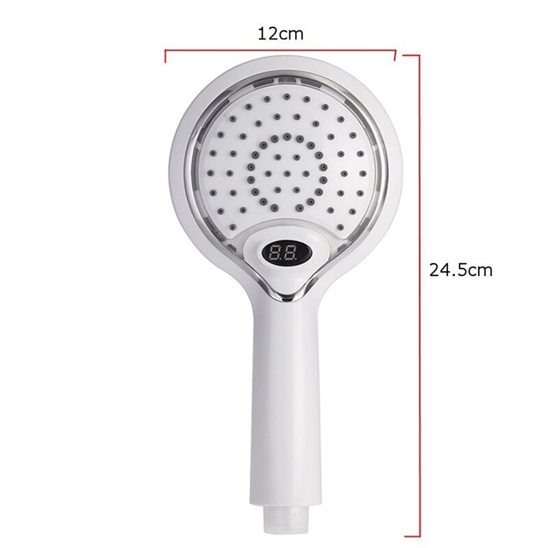Led bruser spray hoved hovedholdt bruser spray hoved digital temperatursensor 3 farver skift vanddrevet regnfuld bruser