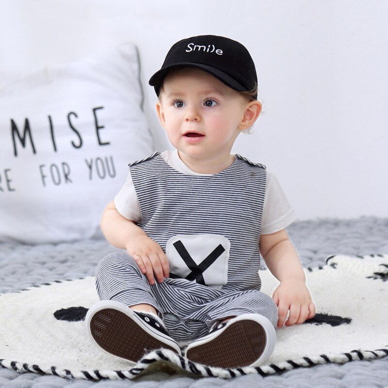 Baby Boys Summer Jumpsuit Toddler Clothing Newborn Boys Buttons Striped Romper Kids Sleeveless Romper Baby Clothes