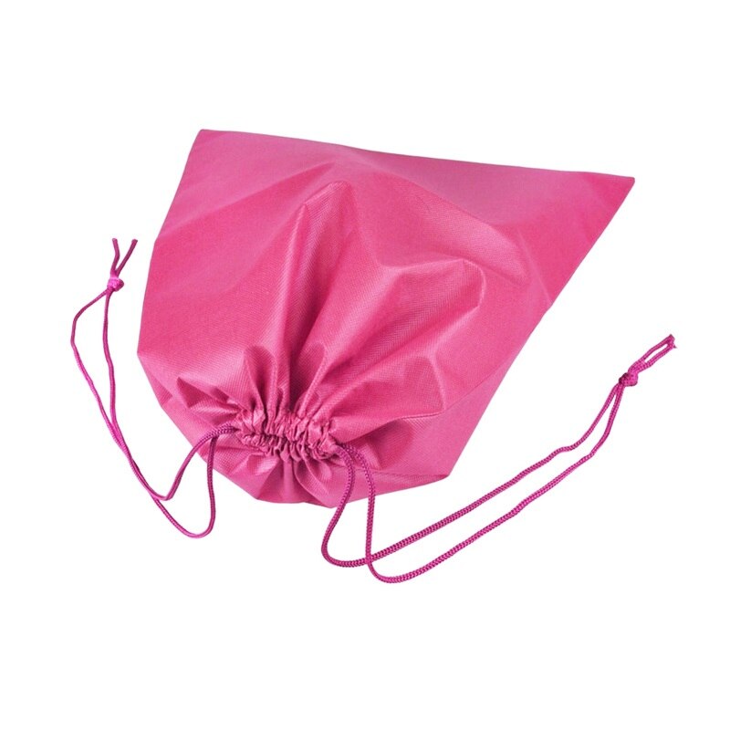 Waterdichte Pakket Schoen Pocket Opslag Organiseren Zak Non-woven Stof Trekken Pocket Trekkoord Tassen Toilettas Case: Rose Red