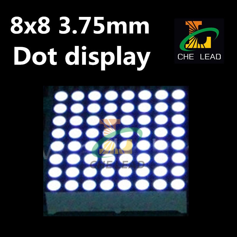 10 Stks/partij 8*8 Dots Wit Licht LEDs Dot Matrix Display 3.75mm digitale display Rij Common Anode