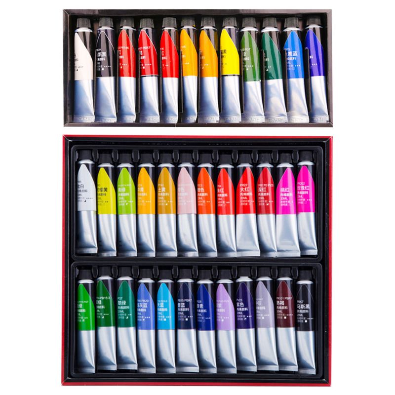 12/24 Kleuren Professionele Acryl Verf 20Ml Tekening Pigment Hand Geschilderd Voor Kids Diy Kunstenaar