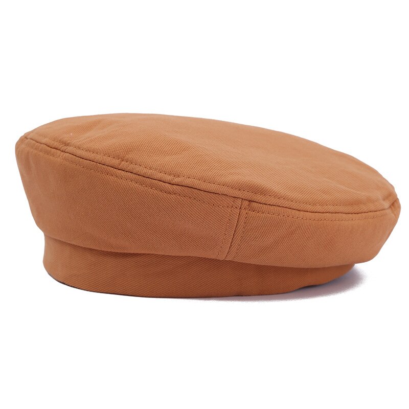 Herfst En Winter Vrouwen Baretten Japanse Stijl Canvas Materiaal Eenvoud Outdoor Mode Vrouwelijke Caps: Oranje
