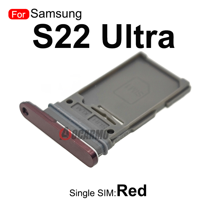 Para Samsung Galaxy S22 Ultra S22U bandeja Sim individual soporte MicroSD de tarjeta Sim Dual pieza de repuesto de ranura Nano: Grey