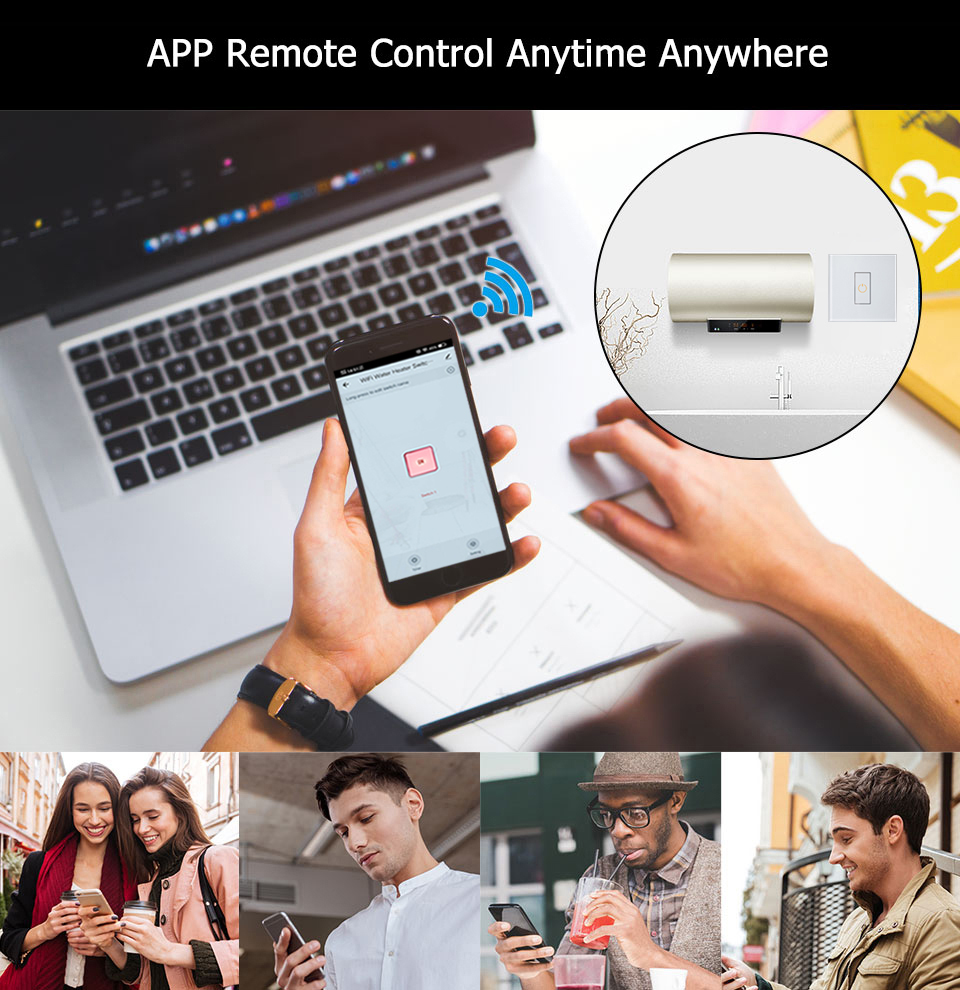 WiFi Smart High Power Switch 20A Circuit Breaker for Electric Water Heater Boiler Air Conditioner, Works with Alexa Google Home