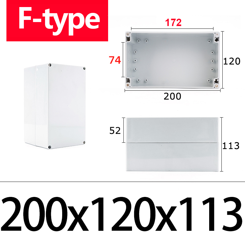 Boîte de jonction étanche ABS de type F, matériau, boîtier en plastique Ip67, coffre-fort électronique pour l'extérieur, boîte de bouton d'alimentation pour moniteur: Bleu