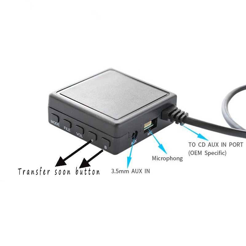 Biurlink rcd 210 rcd 300 rcd 310 rns 300 rns 310 bluetooth musikadapter mikrofon håndfri usb tf -funktion til volkswagen